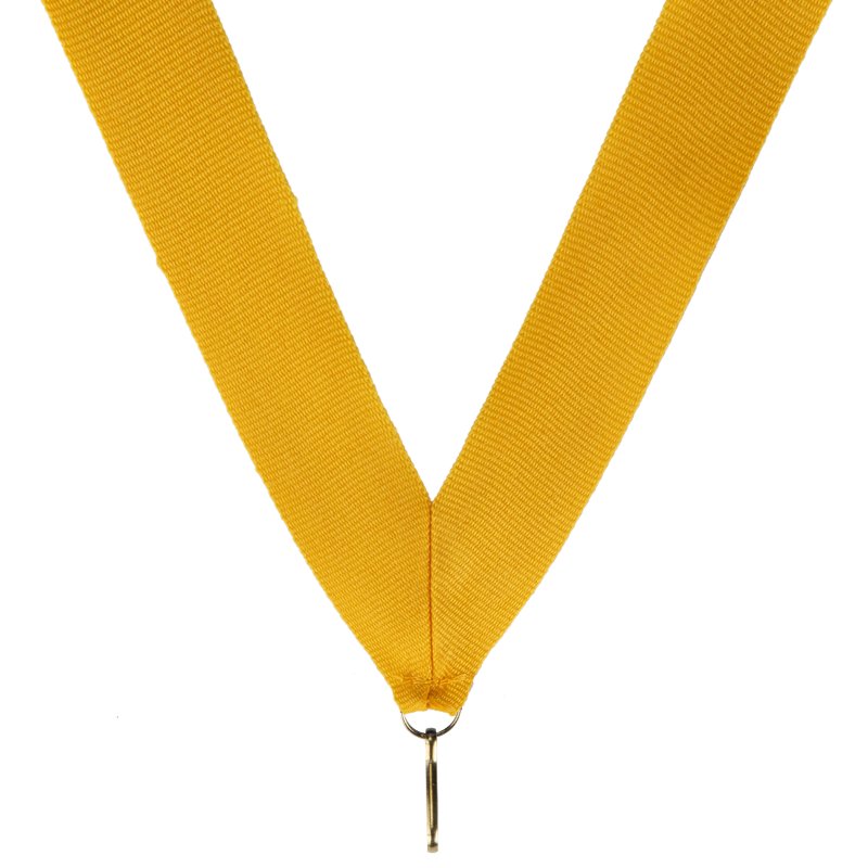 Geel halslint voor medaille – effen lint – 22 mm breed