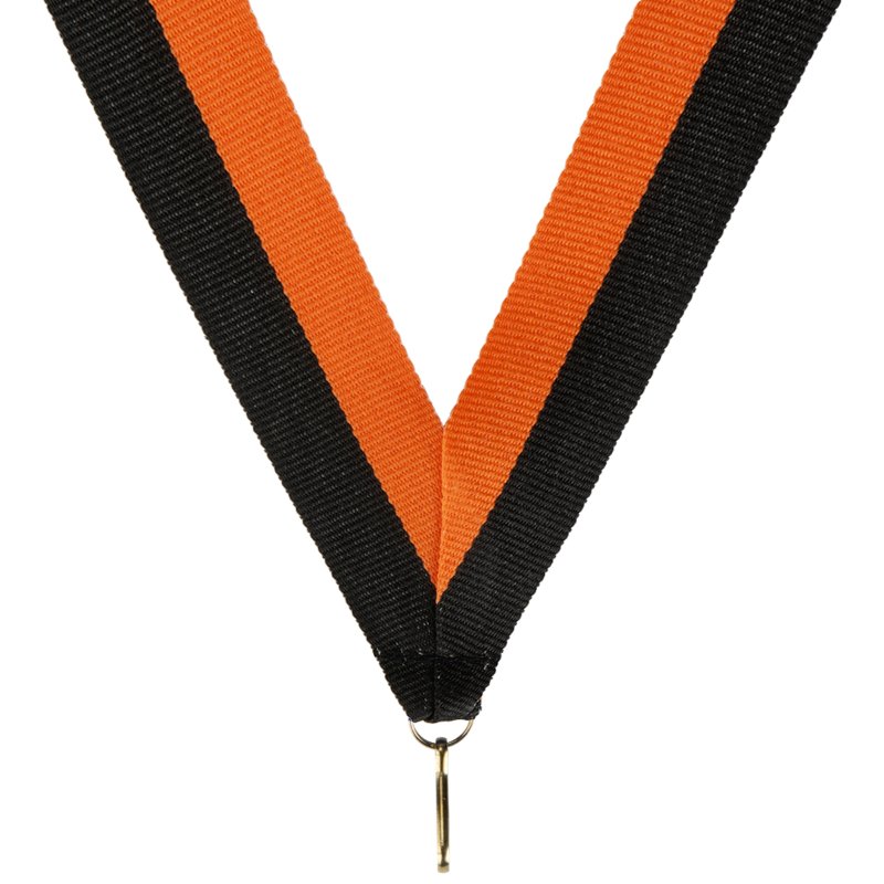 Zwart-oranje halslint voor medailles – 22 mm breed