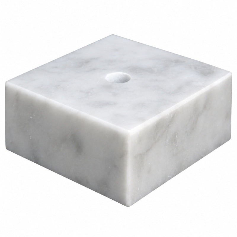 Witte marmeren sokkel 55x55x30 mm met boorgat voor trofee en hobby