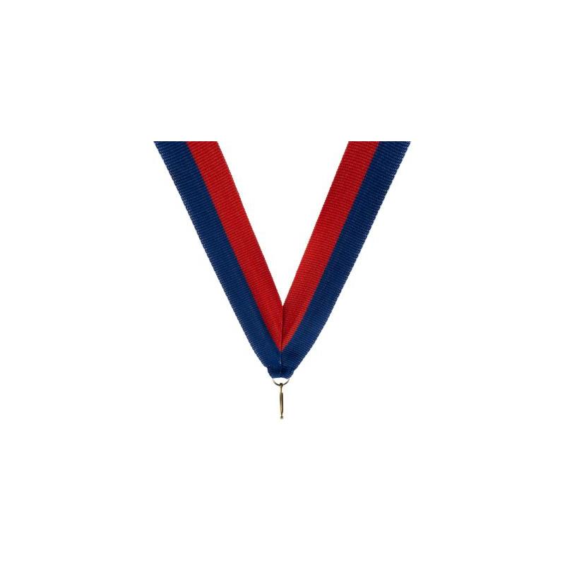 Medaille halslint blauw rood – 22 mm breed