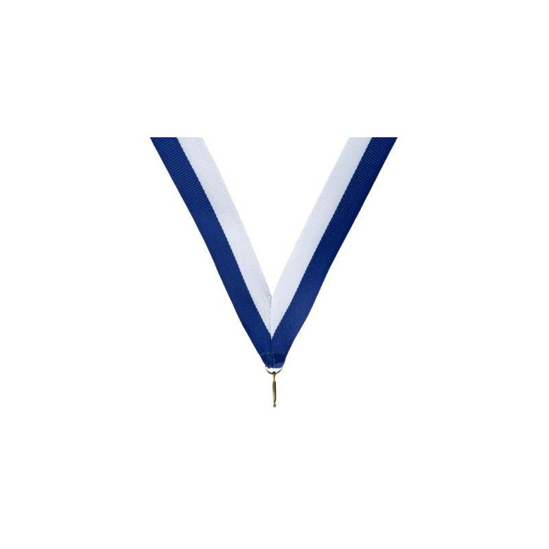 Medaille halslint blauw wit – 22 mm breed