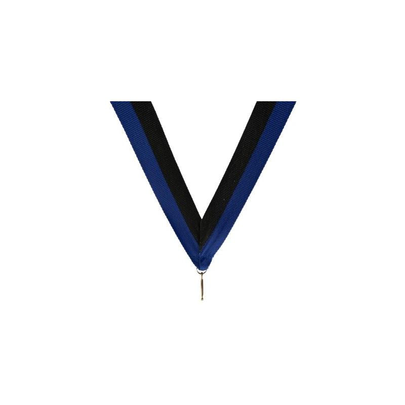 Medaille halslint blauw zwart – 22 mm breed