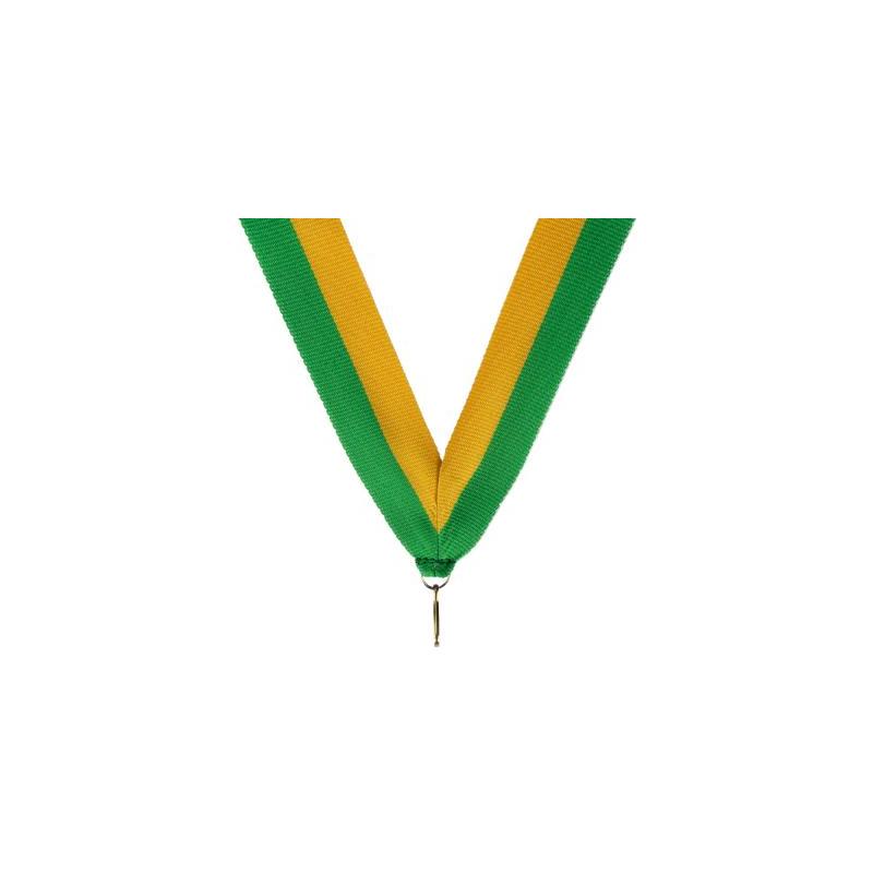 Medaille halslint groen geel – 22 mm breed