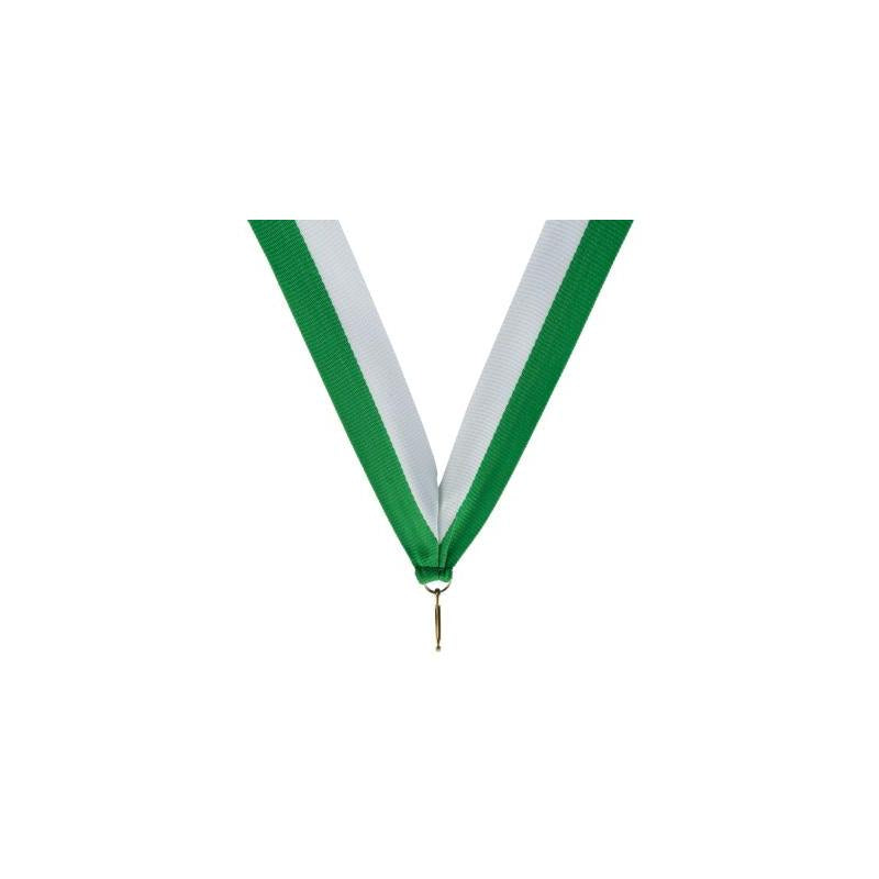 Medaille halslint groen wit – 22 mm breed