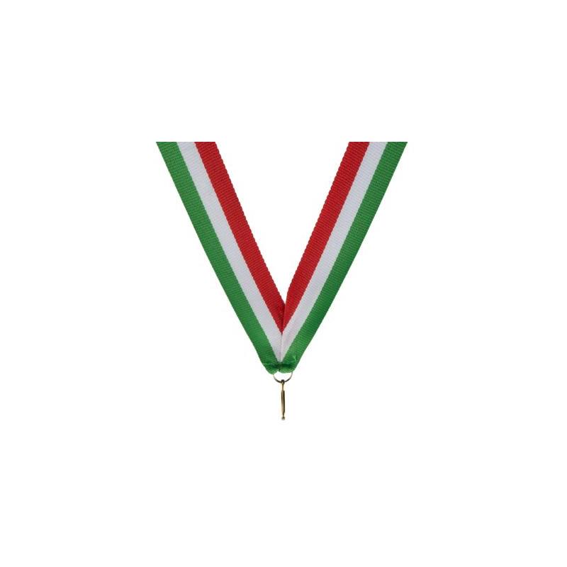 Medaille halslint groen wit rood – 22 mm breed