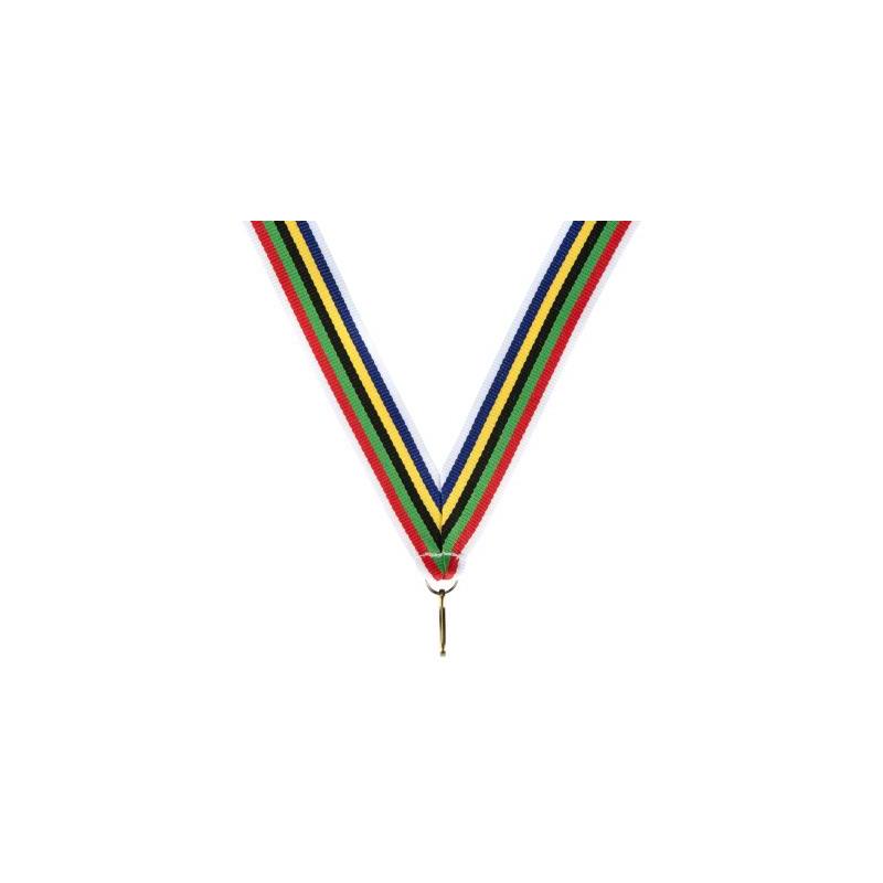 Medaille halslint olympische kleuren – 22 mm breed