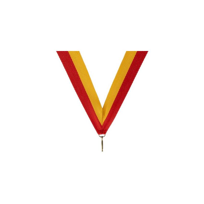 Medaille halslint rood geel – 22 mm breed
