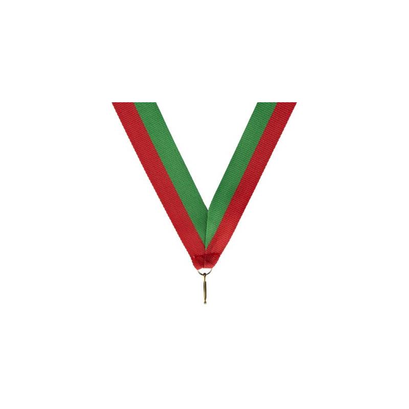 Medaille halslint rood groen – 22 mm breed
