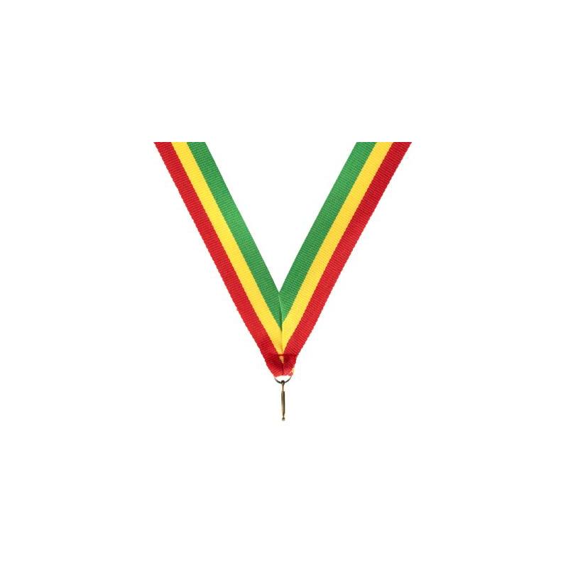 Medaille halslint rood geel groen – 22 mm breed