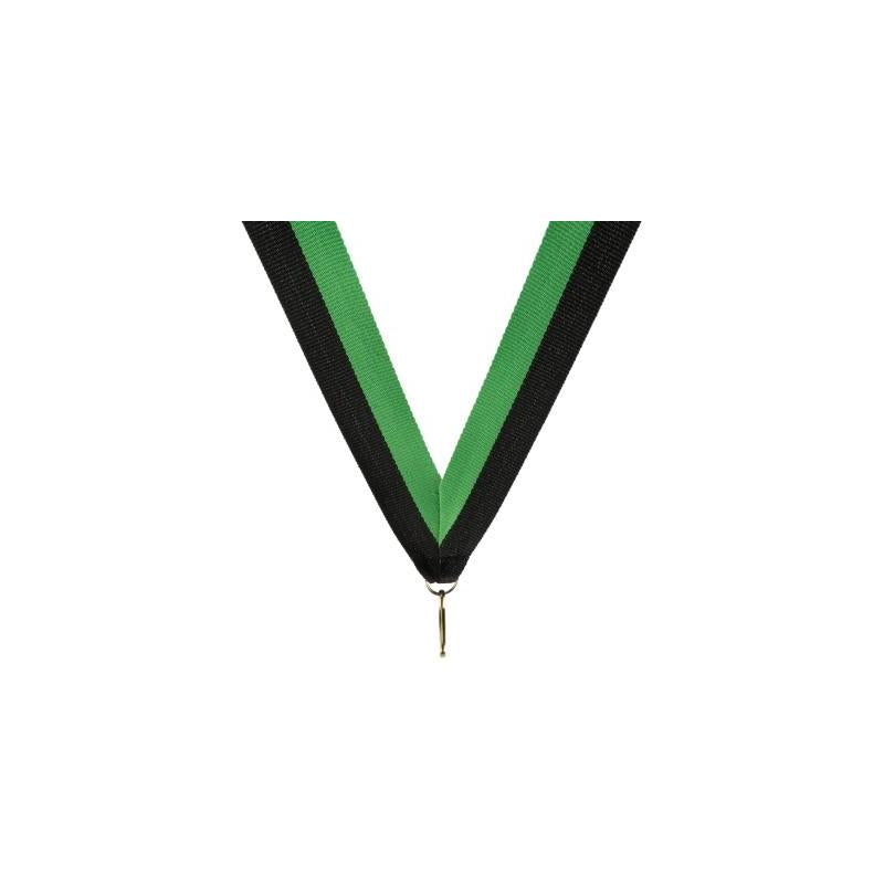 Medaille halslint zwart groen – 22 mm breed