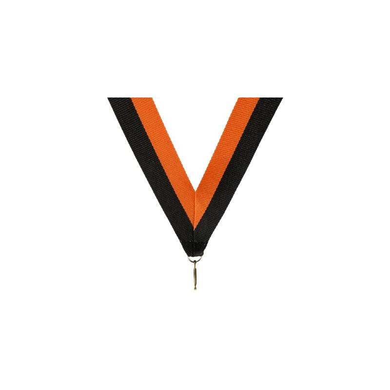 Medaille halslint zwart oranje – 22 mm breed