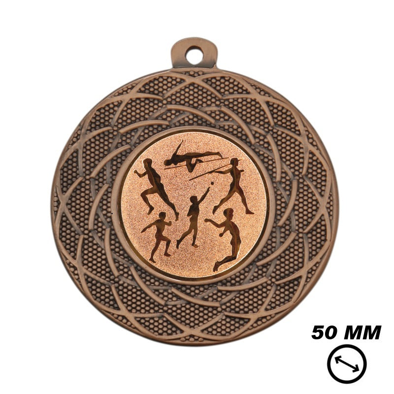 Bronzen atletiek medaille 50mm sportprijs