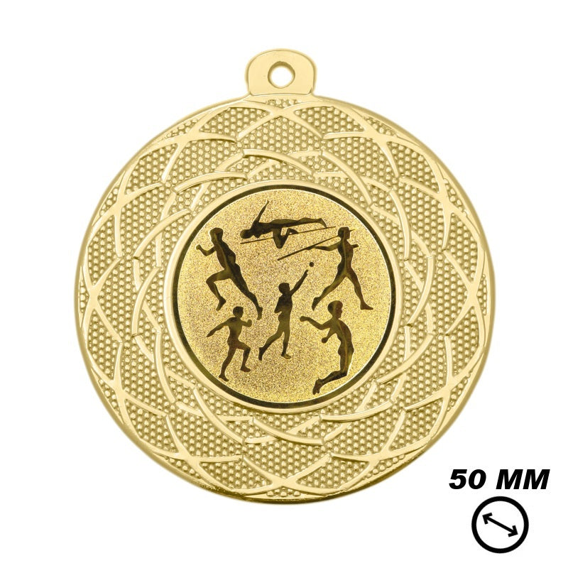 Gouden atletiek medaille 50mm sportmedaille hardlopen
