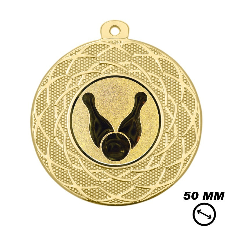 Bowling Medaille Goud 50mm