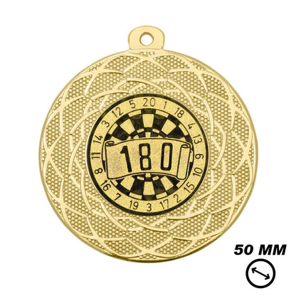 Dart medaille 180 goud 50 mm dartbord design