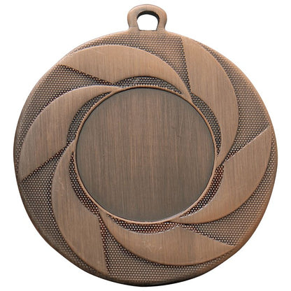 Bronzen medaille Venlo – 50 mm – ijzeren sportmedaille met draaiend patroon en ruimte voor logo of sportafbeelding
