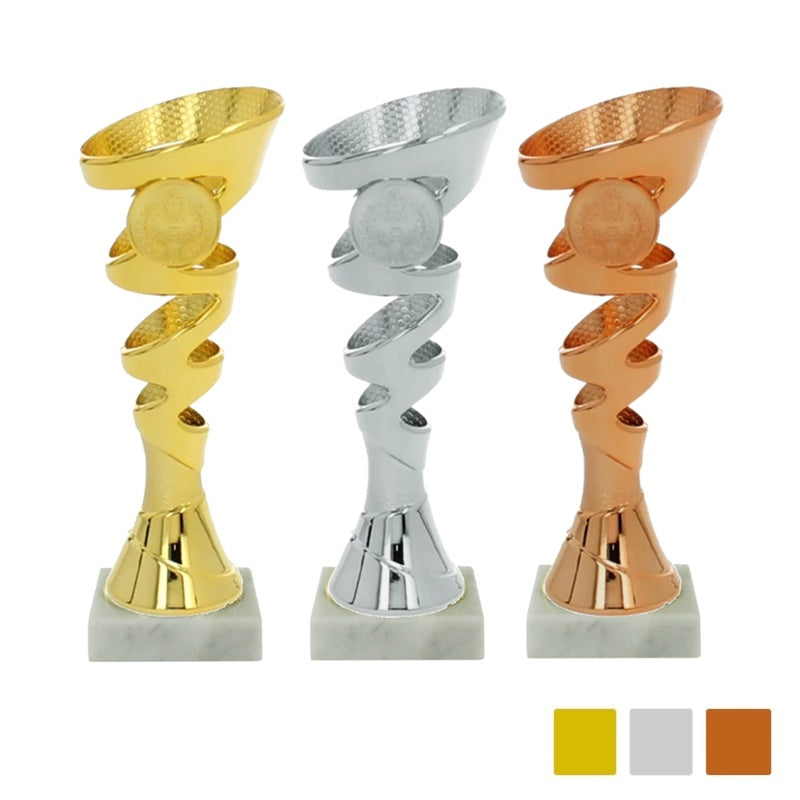 Goedkope Trofee serie Trapani met spiraalvorm en marmeren witte voet – MDS001