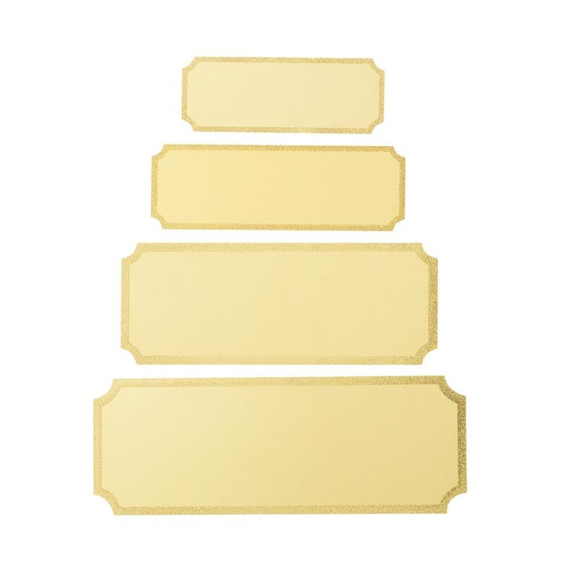 Gouden graveerplaatjes voor wisselbeker met zelfklevende achterkant – inclusief gratis gravering in diverse maten