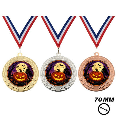 Halloween Medaille X70-18 – 70 mm – Goud / Zilver / Brons