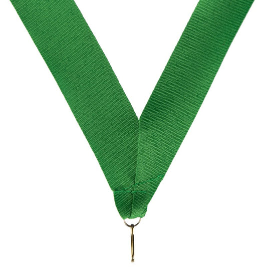 Groen halslint voor medaille – 22 mm breed met metalen haak