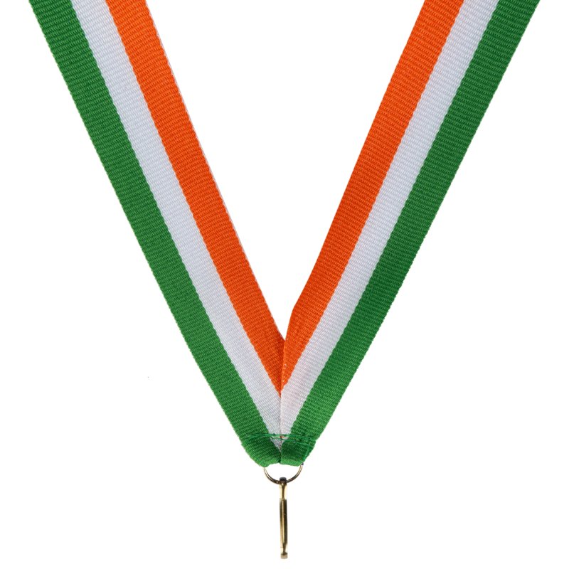 Groen wit oranje medaillelint – brede uitvoering – 22 mm