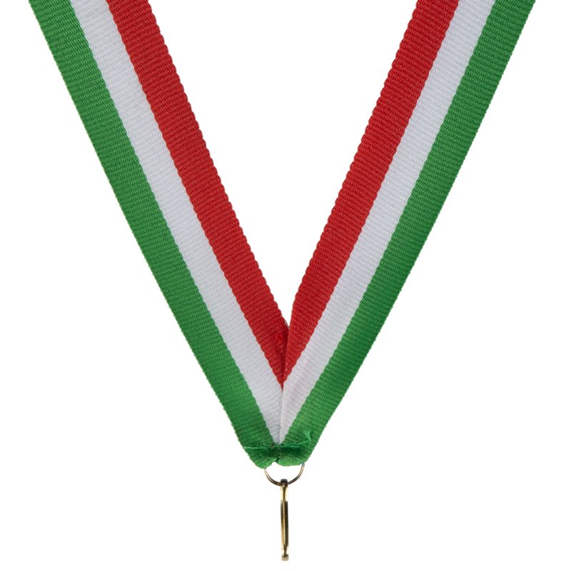 Groen wit rood halslint voor medaille – 22 mm breed
