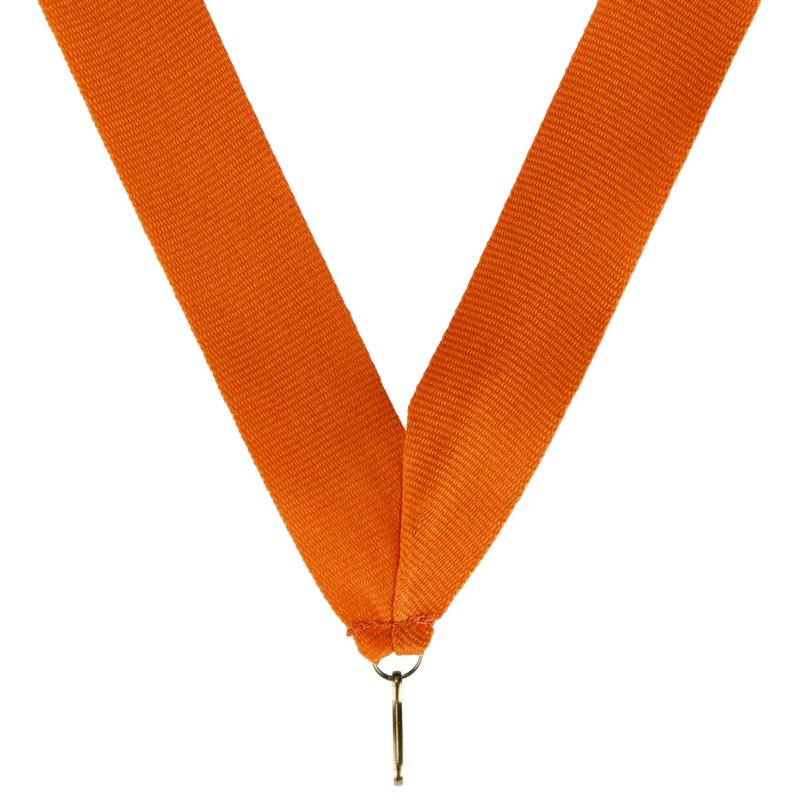 Oranje halslint voor medaille – 22 mm breed met haak