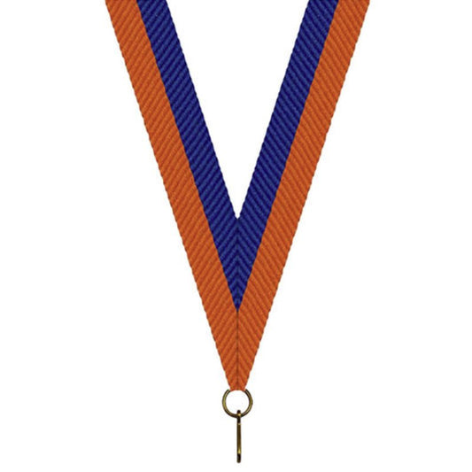 Oranje blauw halslint – medaille – brede uitvoering – 22 mm