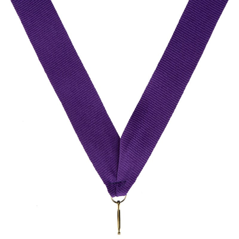 Paars halslint voor medaille – 22 mm breed met metalen haak