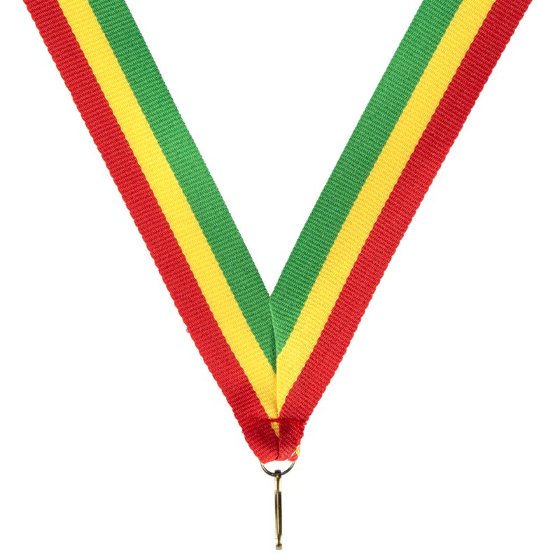 Rood geel groen halslint – brede uitvoering – medaille – 22 mm