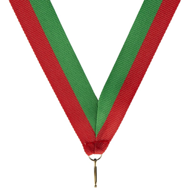 Rood groen medaillelint – brede uitvoering 22 mm – met haak