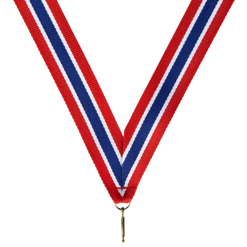 Rood wit blauw wit rood halslint – extra opvallend – 22 mm breed