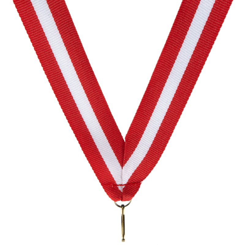 Rood wit rood halslint voor medaille – brede uitvoering – 22 mm