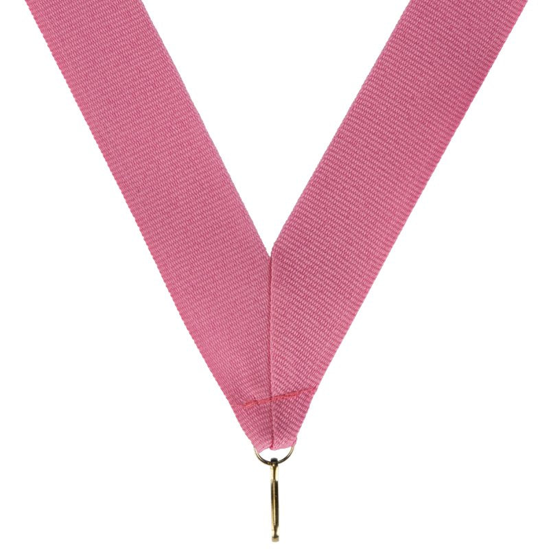 Roze halslint medaille – brede uitvoering – 22 mm