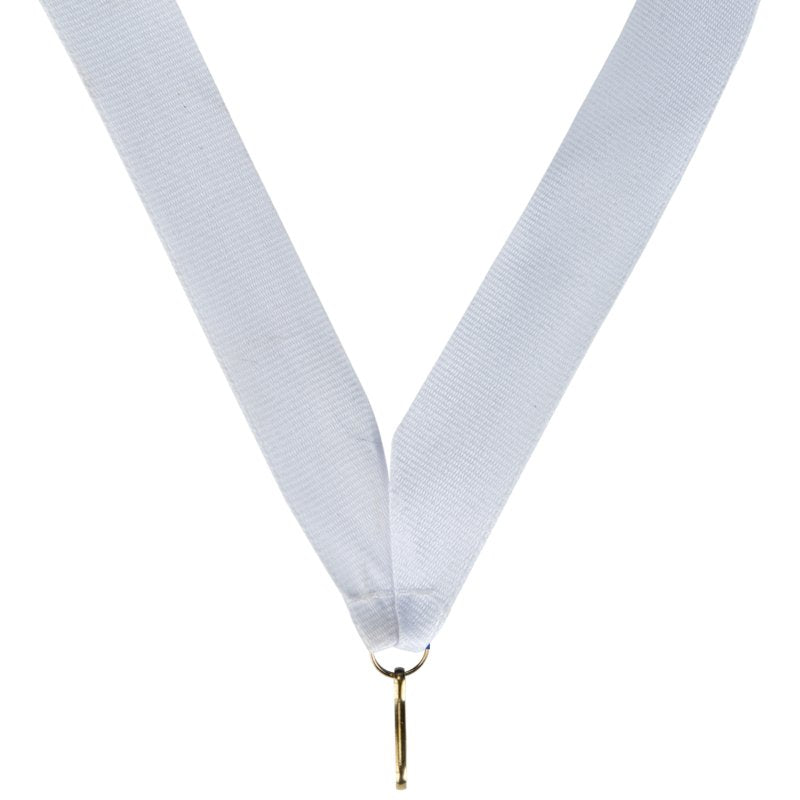 Wit halslint voor medaille – 22 mm breed – met haak