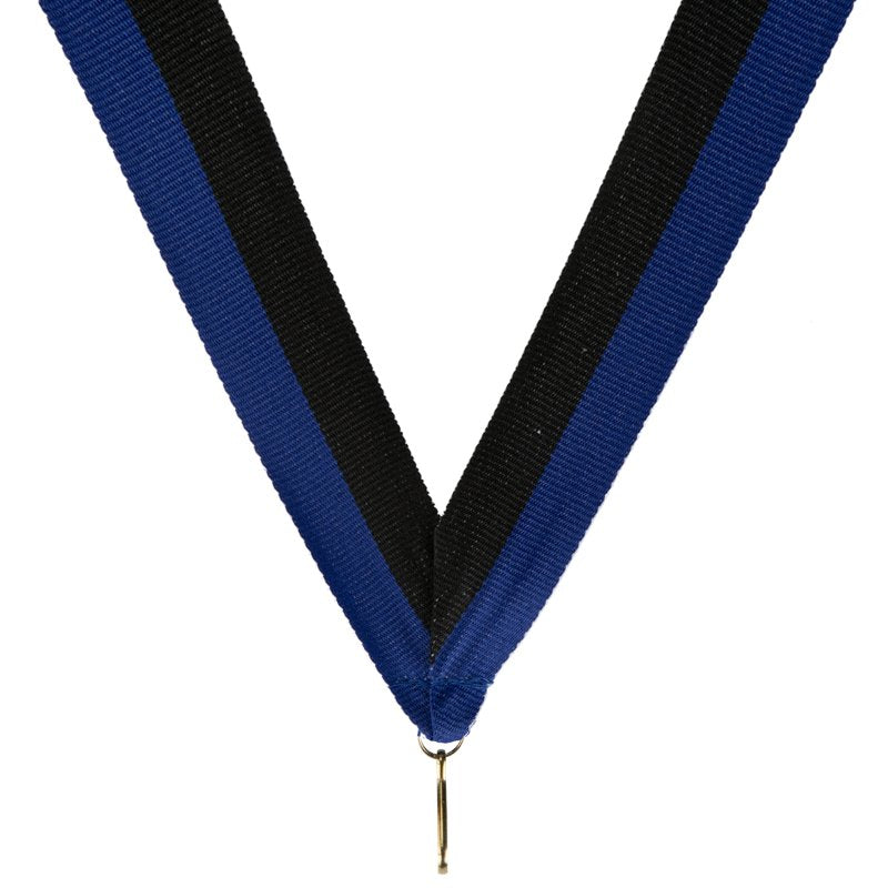 Zwart-blauw halslint voor medaille – brede uitvoering 22 mm