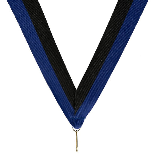 Zwart-blauw halslint voor medaille – brede uitvoering 22 mm