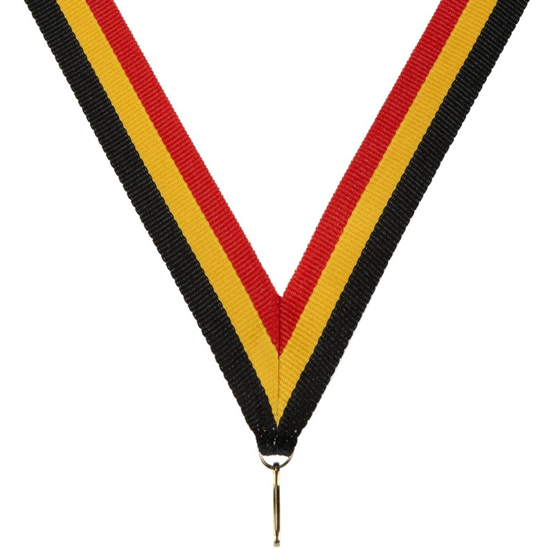 Zwart geel rood medaillelint – brede uitvoering – 22 mm