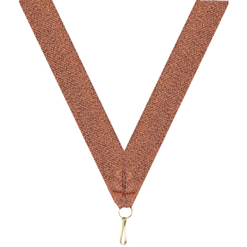Luxe bronzen halslint voor medaille – 22 mm breed met fonkelende afwerking