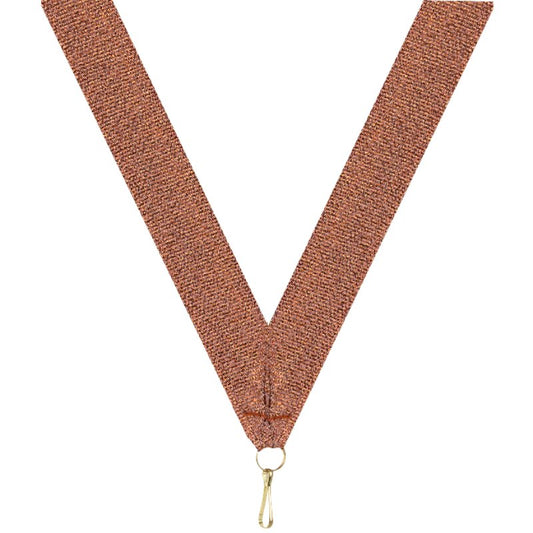 Luxe bronzen halslint voor medaille – 22 mm breed met fonkelende afwerking