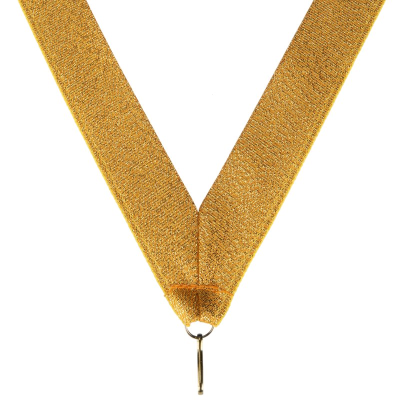 Luxe gouden halslint voor medaille – 22 mm breed met glanzende structuur