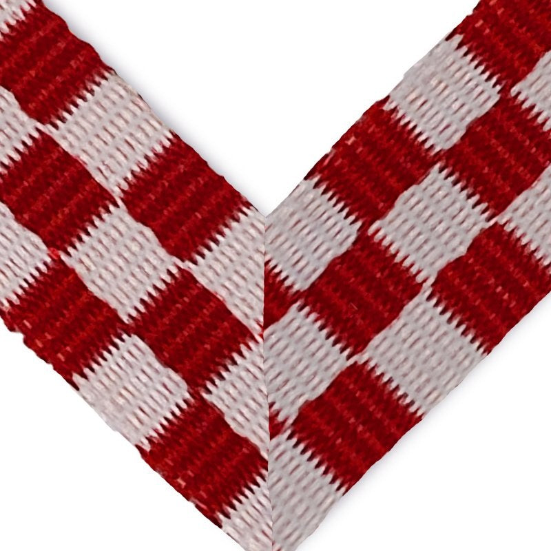 Luxe rood wit geruit Brabants medaille halslint van 22 mm breed