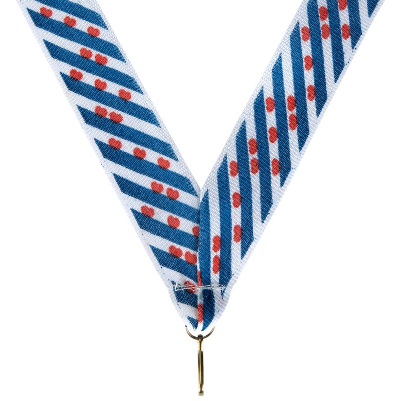 Fries medaille halslint met vlagdesign en pompeblêden, luxe uitvoering 22 mm breed