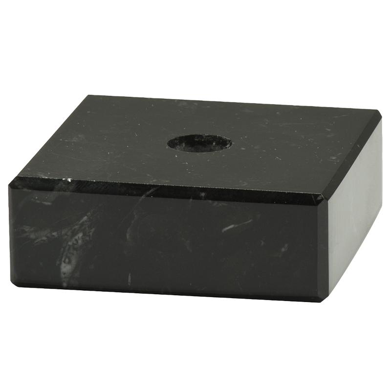 Zwarte marmeren trofeevoet 65x65x20 mm