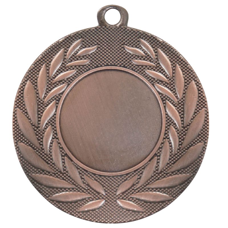 Bronzen medaille Leiden – 50 mm – stevige ijzeren medaille met lauwerkransmotief en ruimte voor personalisatie