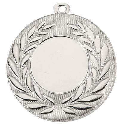 Zilveren medaille Leiden – 50 mm – klassieke sportmedaille van ijzer met kransrand en glad middenvlak