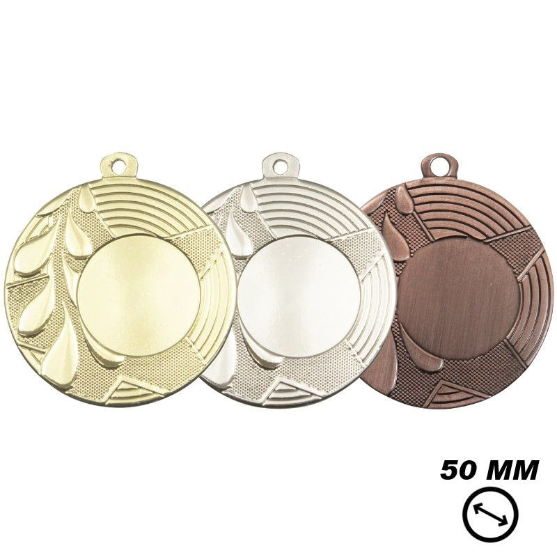 Scheveningen medaille 50 mm – Goud, zilver en brons – optie voor personalisatie met tekst, logo en halslint