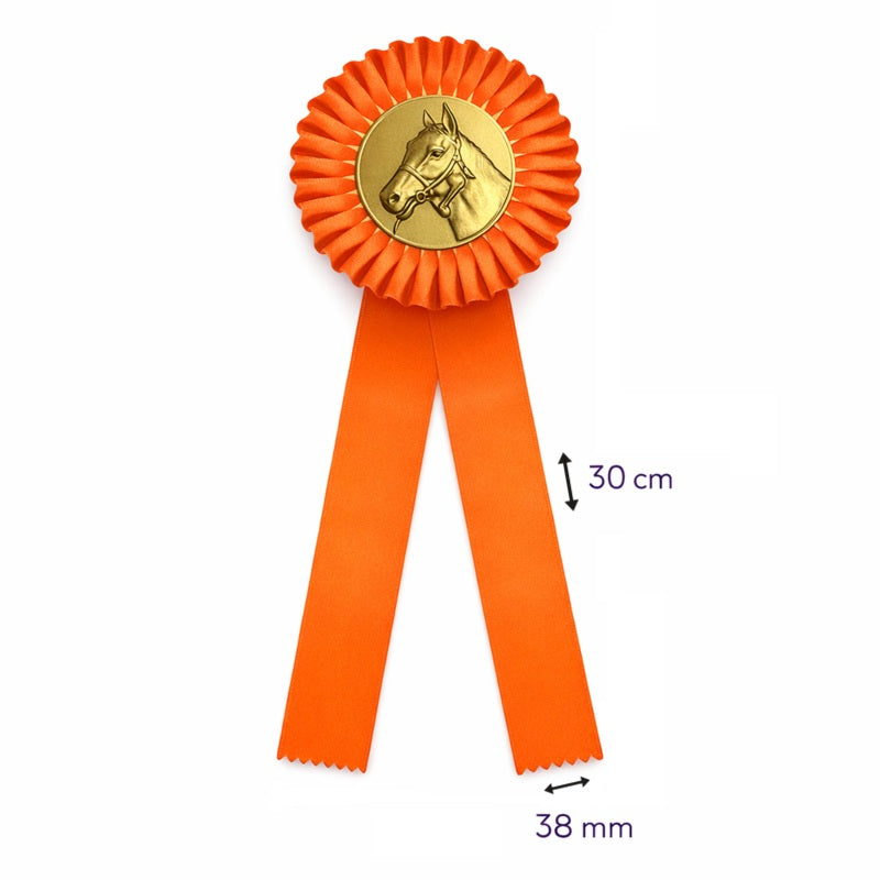 Rozet Paard Oranje 105 mm Met Lange Linten