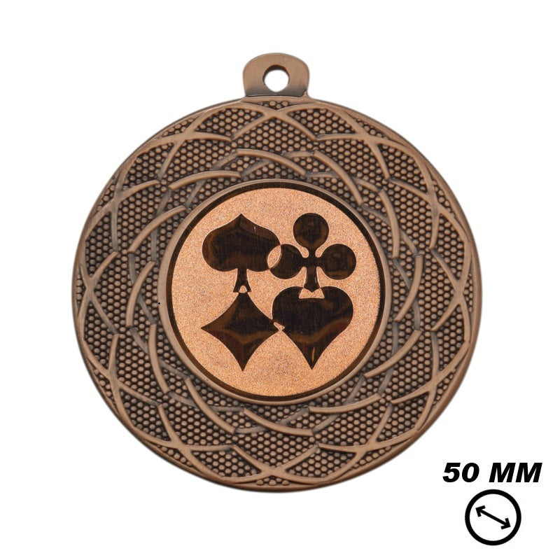 Speelkaarten medaille brons 50 mm poker prijs