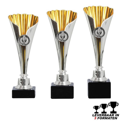 Trofee Bendigo MDS016 zilver goud beker 22 23 24 cm marmeren voet